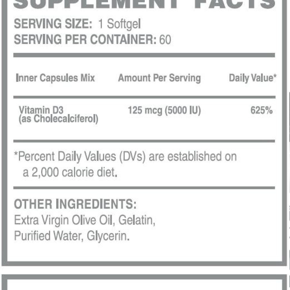 VITAMINA D3 60 SOFTGELS única
