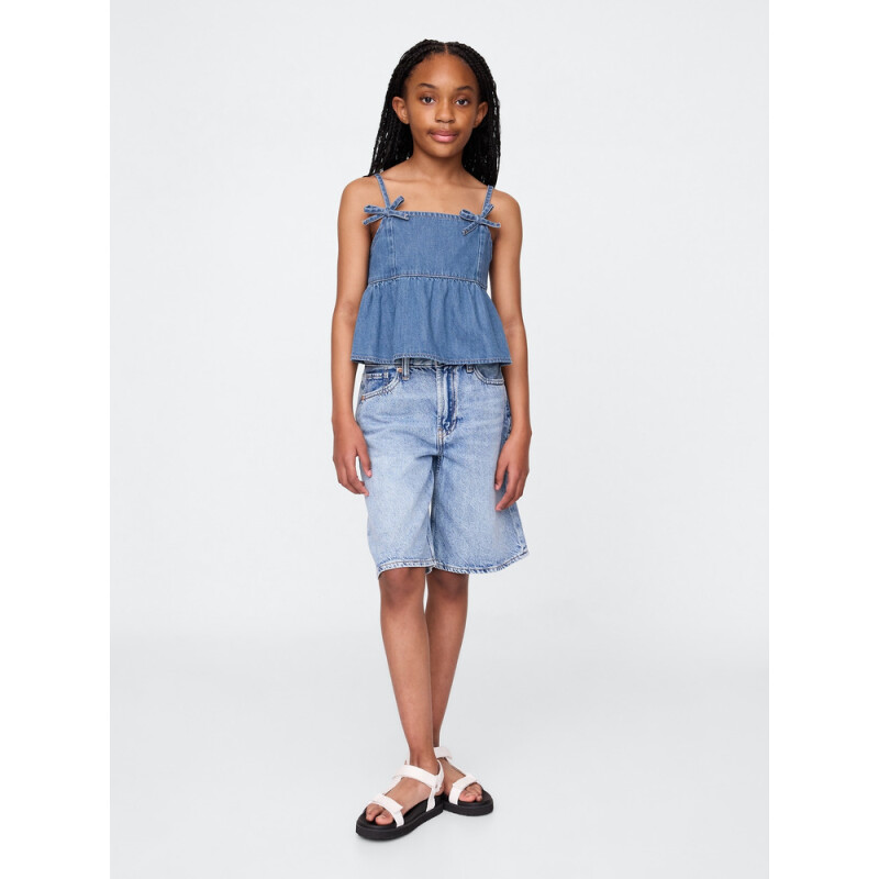 STRAPPY BOW TOP - DNM MEDIUM WASH