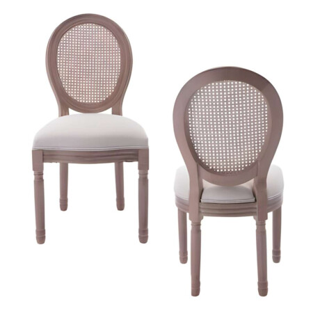 Silla de Comedor Tapizada Madera Natural Luis XV Origen