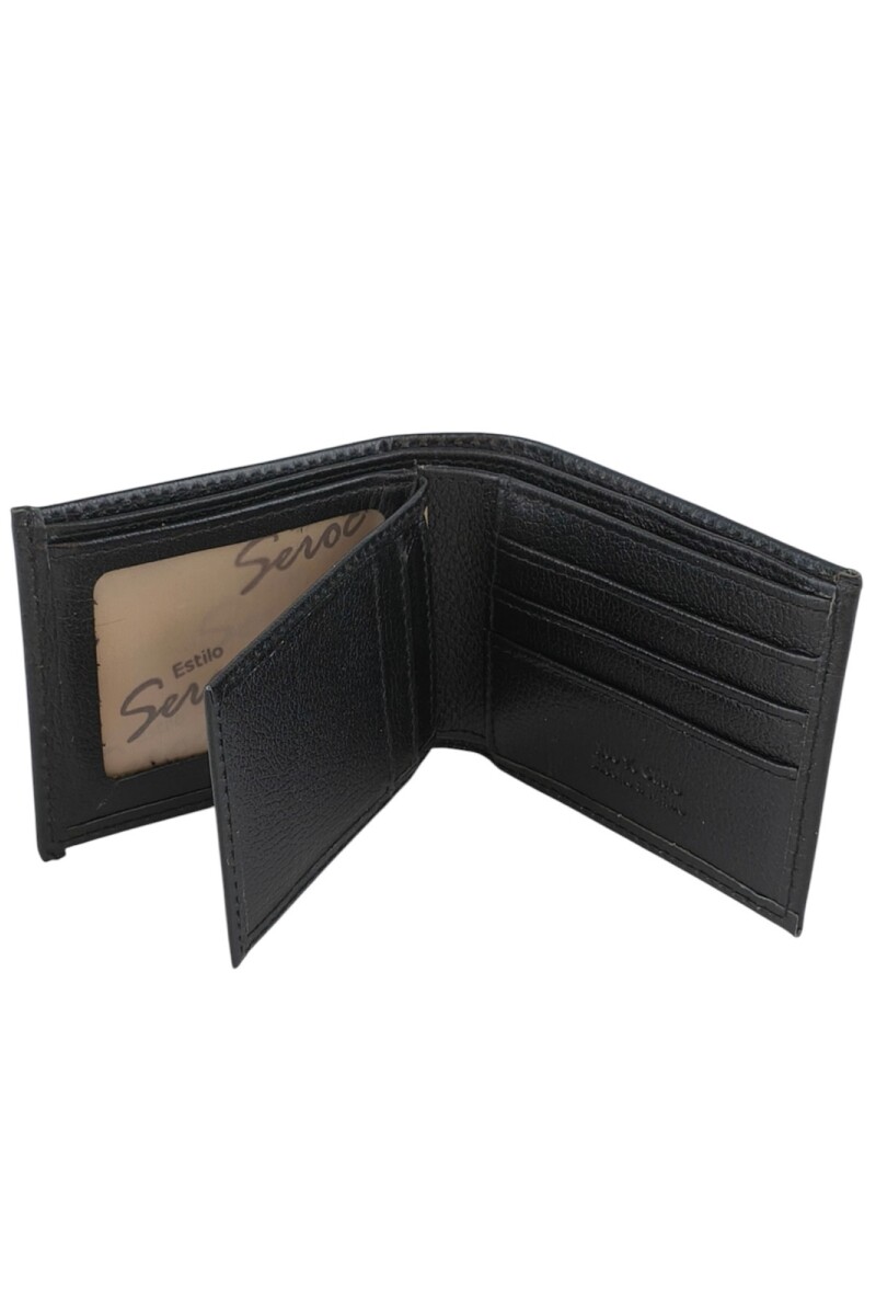 Billetera de cuero volante interior Negro