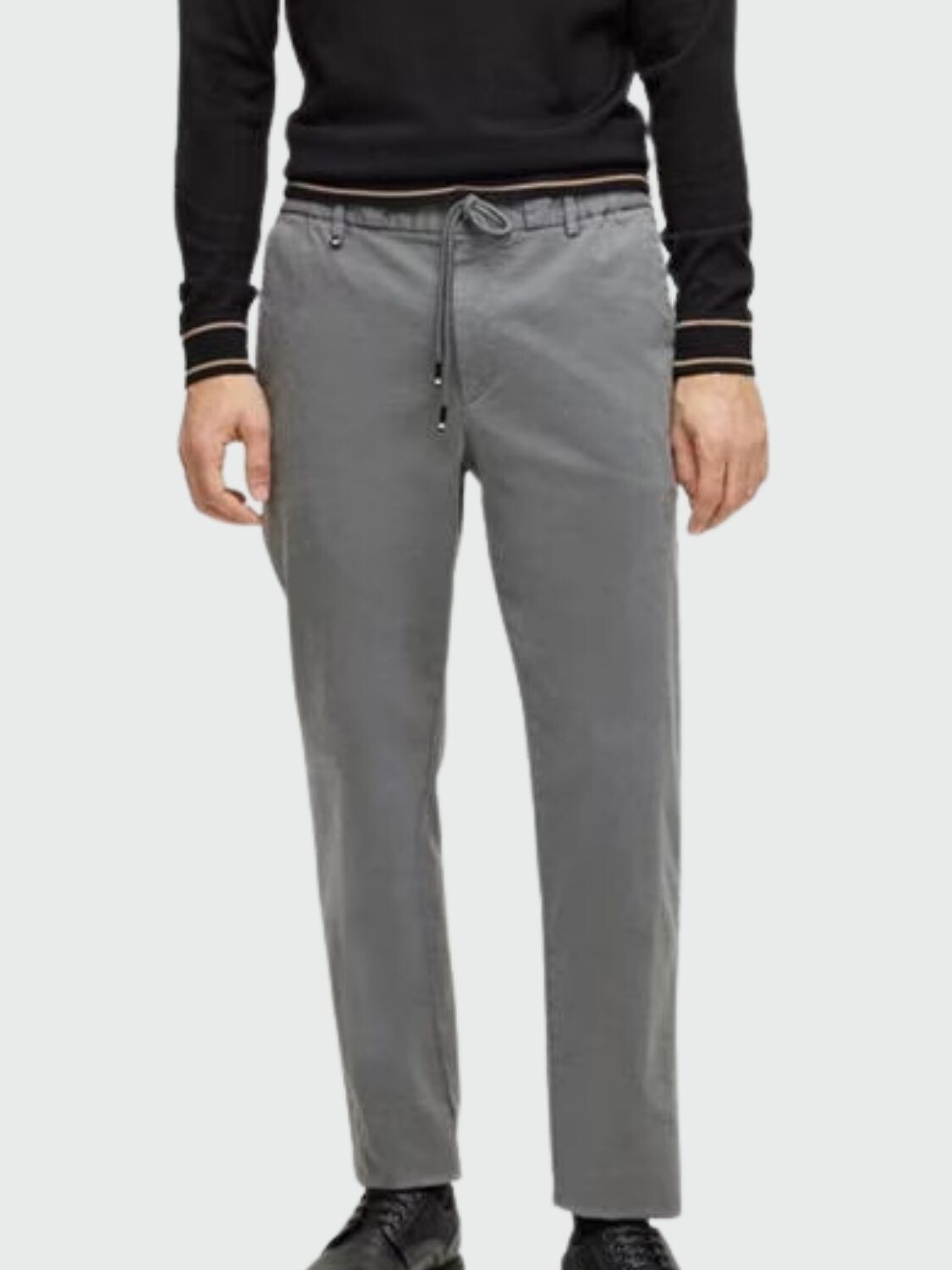 Hugo Boss -Pantalón casual acordonado, Kane-DS Gris