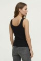 Musculosa en rib tirante finos NEGRO
