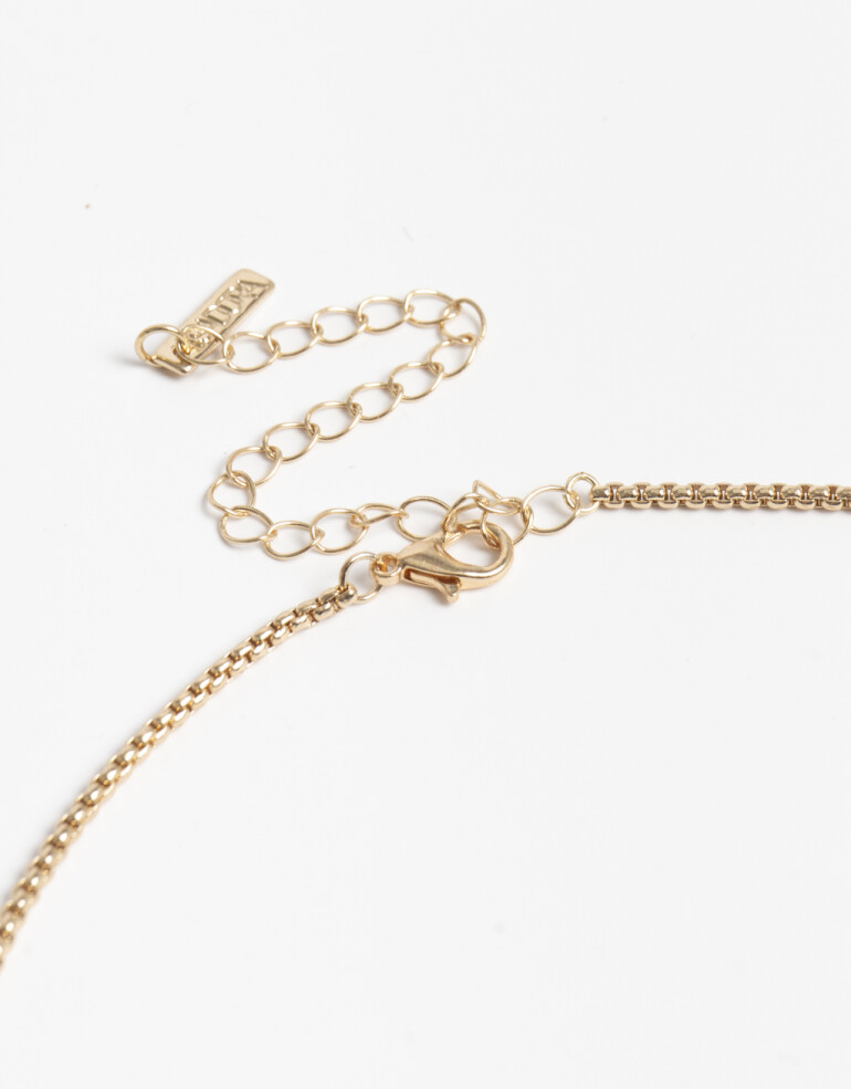 Collares Largos Metal Collar Largo Y De Corazón - Dorado