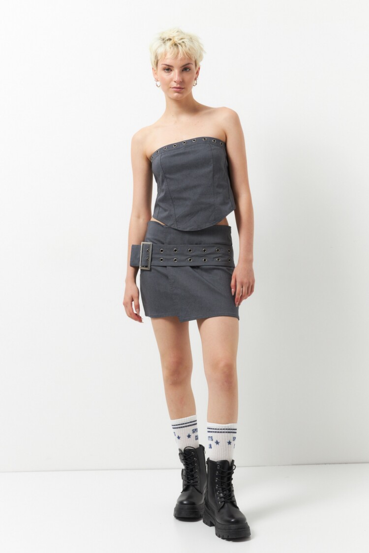 FALDA CHECKA - AVERIA Gris