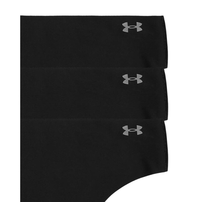 UA PURE STRETCH NO SHOW THONG-SOLID 3PK-PNK BLK-001