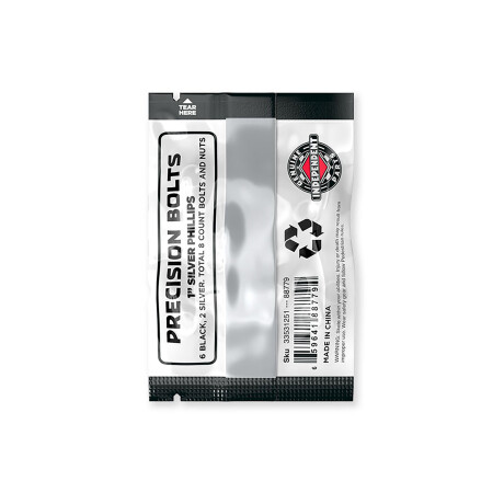 Tornillos Independent 1" Phillips Black / Silver x 8 (2 Silver y 6 Black) Tornillos Independent 1" Phillips Black / Silver x 8 (2 Silver y 6 Black)