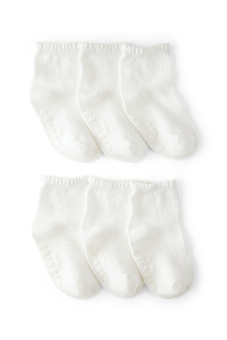 Pack seis pares de medias festoneadas. Talle 2/4T Sin color
