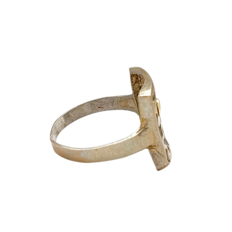 Anillo Flor-Plata y Oro-Sin Piedra-AN5473 sinpiedra