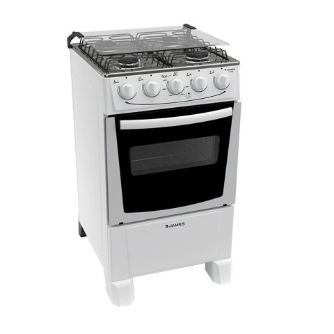 Cocina James C 105 B a gas 4 hornallas blanca 127V/230V puerta con visor Cocina James C 105 B A Gas 4 Hornallas Blanca 127v/230v Puerta Con Visor