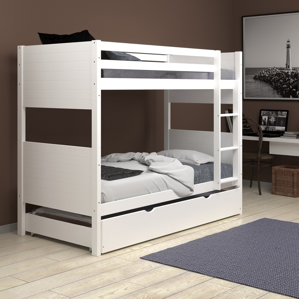 CAMA CUCHETA 1 PLAZA MDF-Y-MADERA BLANCO CAPTAIN