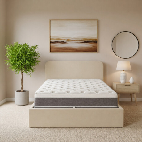 Sommier Baul Queen Hybrid Hamptons Gold Con Respaldo Sommier Baul Queen Hybrid Hamptons Gold Con Respaldo