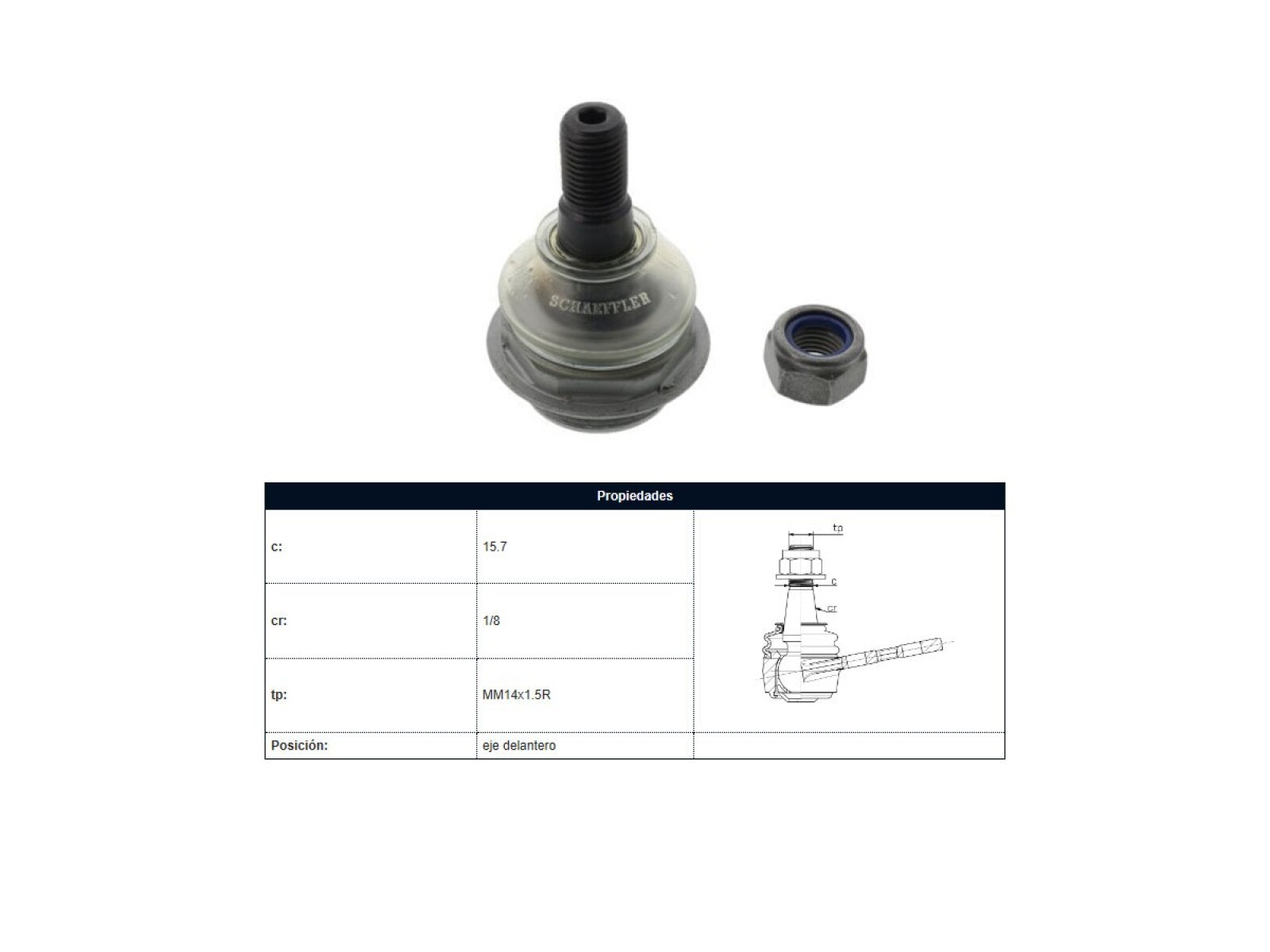 Rotula Del Citroen C4/Berlingo Peug 5008/3008/308/308 Sw/307/Partner 00-25 Der/Izq 