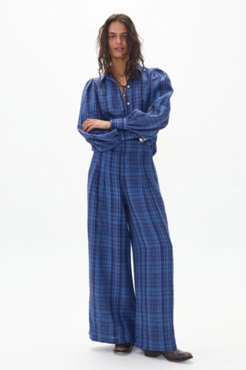 Culotte Linen Pants Azul