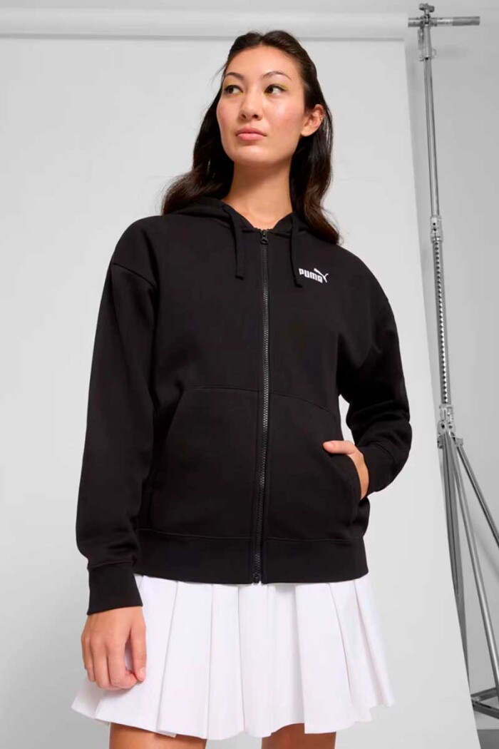 CAMPERA PUMA MUJER ESS COMFORT FULL ZIP HOODIE Negro