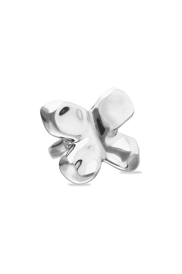 ANILLO DE ALEACIÓN DE METALES BAÑADO EN PLATA DE LEY CON FORMA DE MARIPOSA Anillo