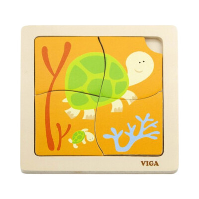 Puzzle Silueta Madera Viga Tortuga