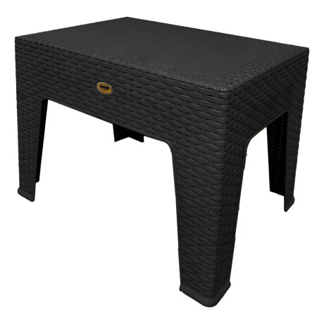 Mesa Ratona Auxiliar Jardín Patio Rattan Exterior UV Negro