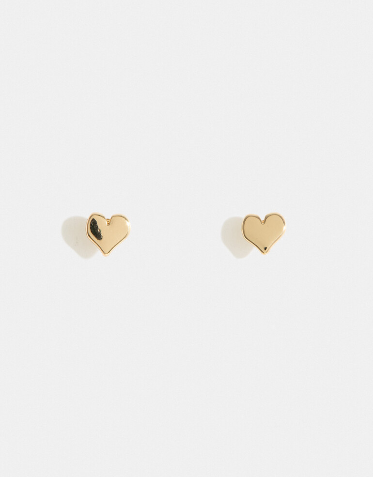 Aros Pasantes Metal Aros De Corazón - Dorado