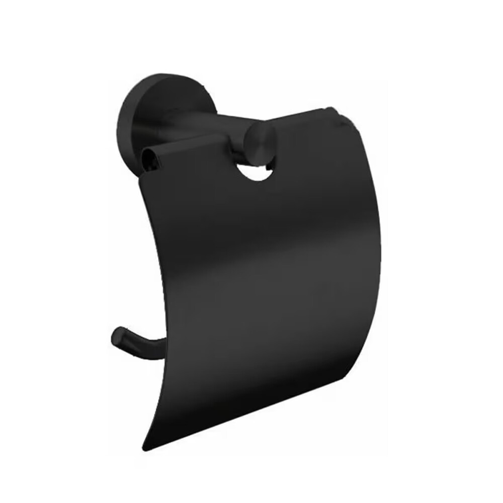 Portarollo negro mate con tapa Milano Dmc Portarollo Negro Mate Con Tapa Milano Dmc