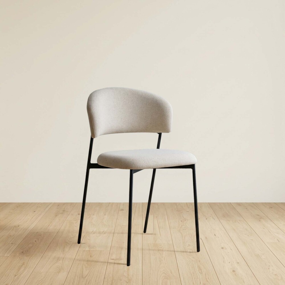 SILLA DE COMEDOR METAL-Y-TELA NATURAL-BEIGE DANNY