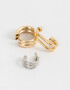 Bijou Cuff De metal Set De Aros New Basics - Combinacion Bicolor