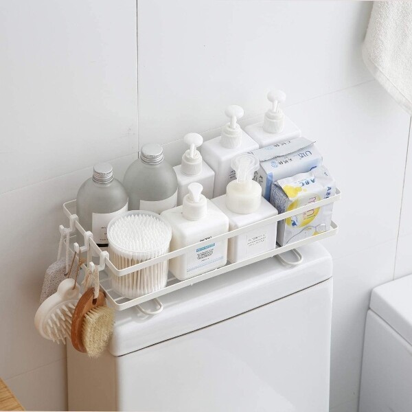 Estante organizador de pared para baño Blanco