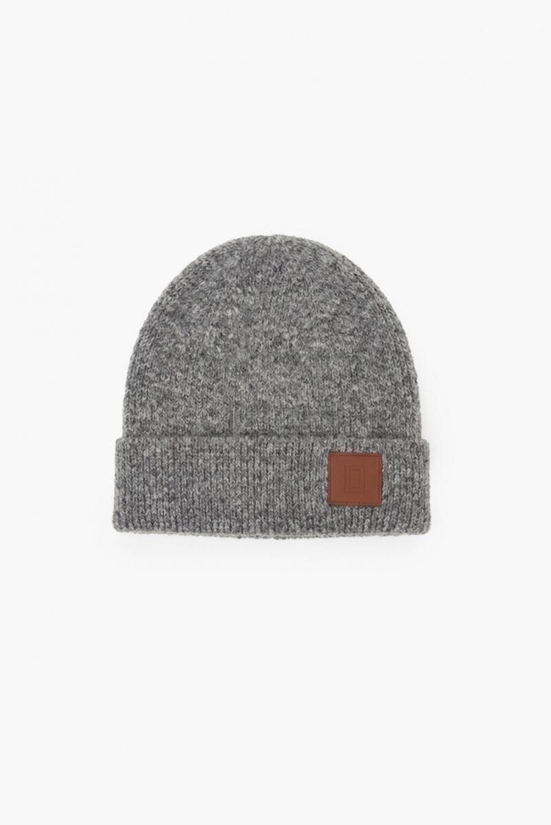 Gorro tejido - gris melange 