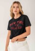 Remera Crop New York Negro
