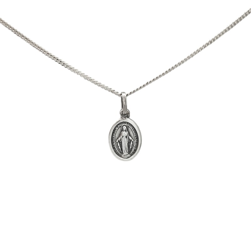 Dije Virgen Milagrosa-Plata 925 Quemada-Sin Piedra-CP4321 sinpiedra