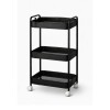 Carro Organizador metálico 3 Estantes y Ruedas Negro