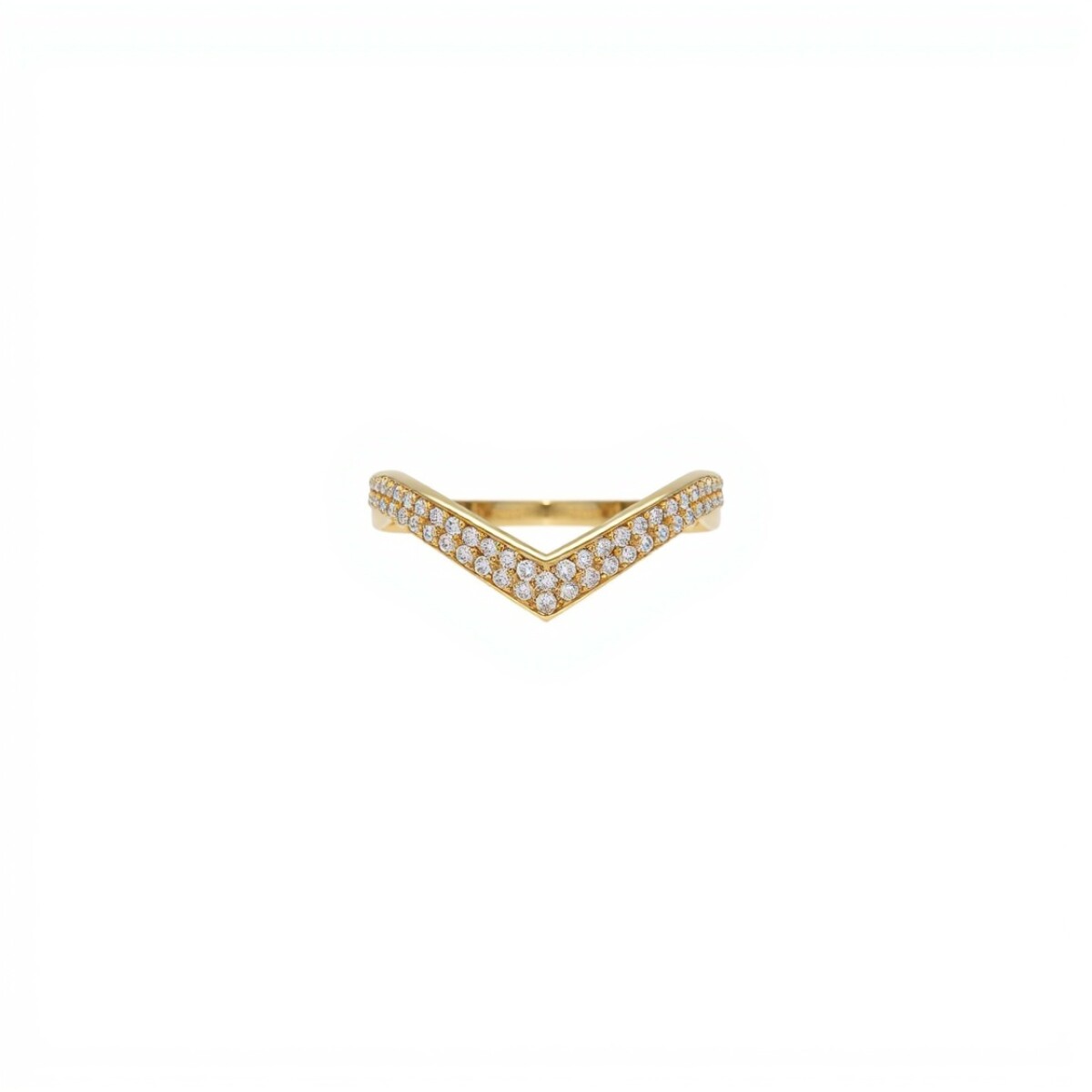 Anillo V-Oro bajo-Piedras zirconias-AN8556 - conpiedra 