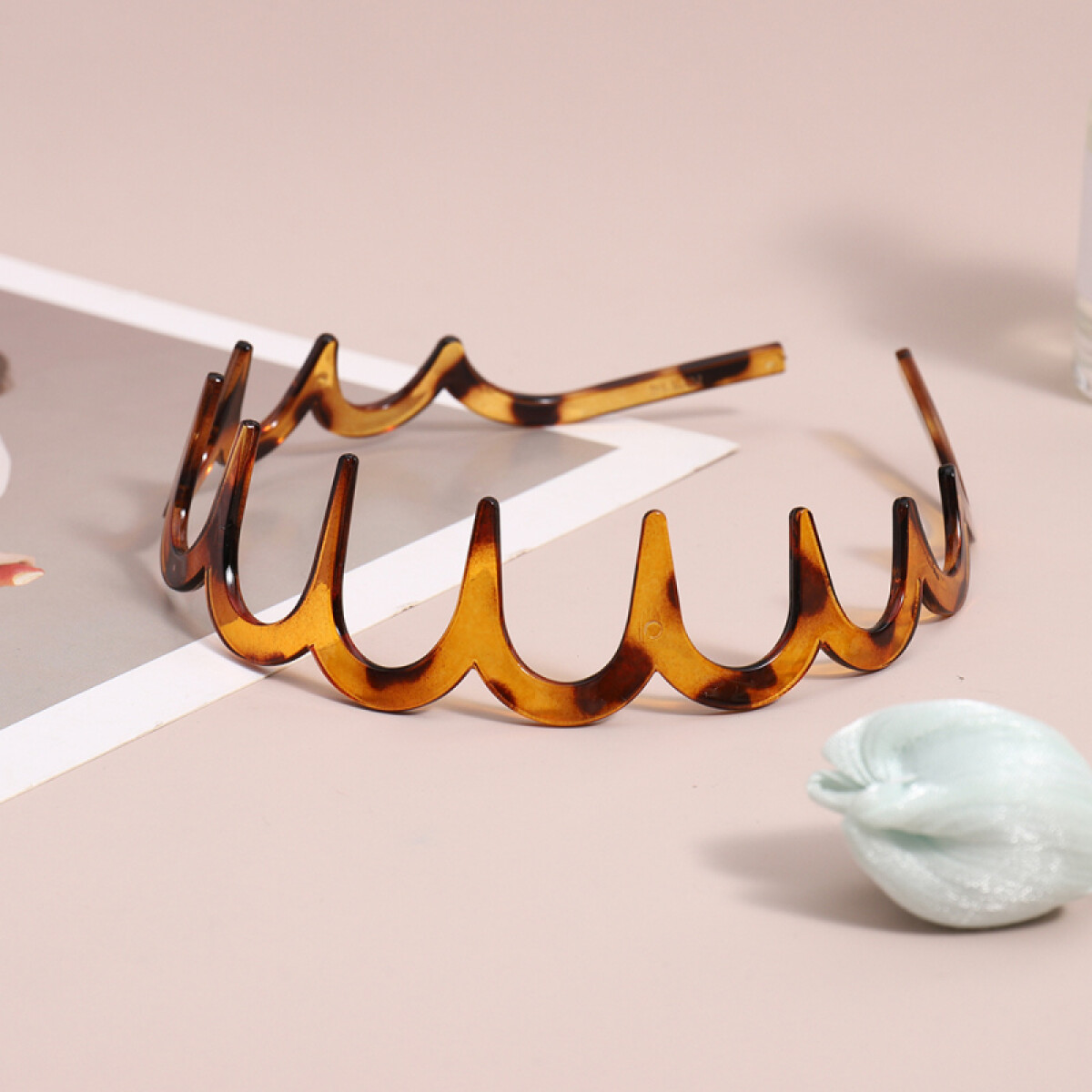 Vincha De Pelo De Plástico Ondas - Color Carey 