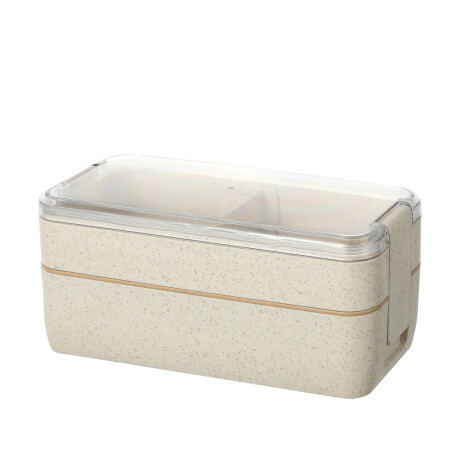 Bento box 1000ml con cubiertos beige