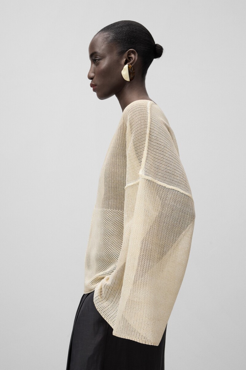 JERSEY CUELLO PICO PUNTO MALLA Oro