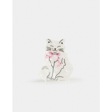 Broche Acrílico Animalito Blanco Crudo