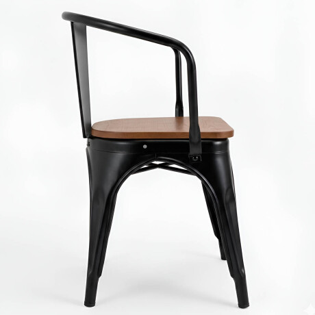 Silla Tolix Metálica Madera Comedor Living Jardín Negro