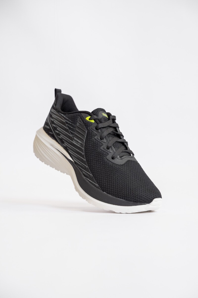 Calzado Deportivo. - Negro con Verde. 