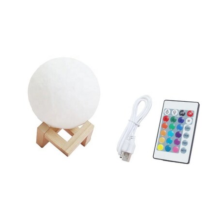 LÁMPARA LUNAR USB 13CM 7 COLORES RGB CON CONTROL REMOTO LÁMPARA LUNAR USB 13CM 7 COLORES RGB CON CONTROL REMOTO