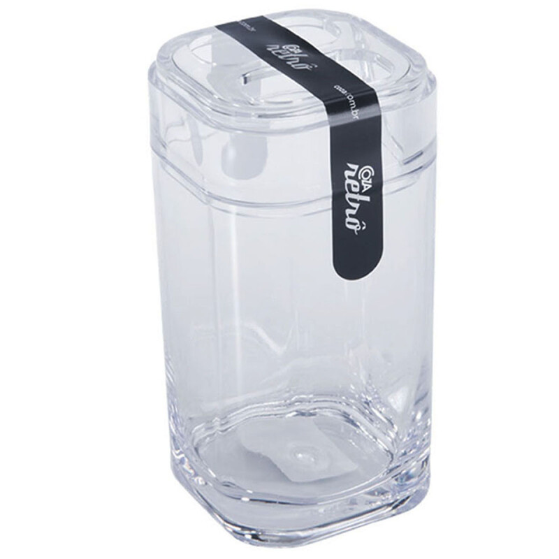 Porta cepillo 6,5x6,5x12,7 cm TRANSPARENTE