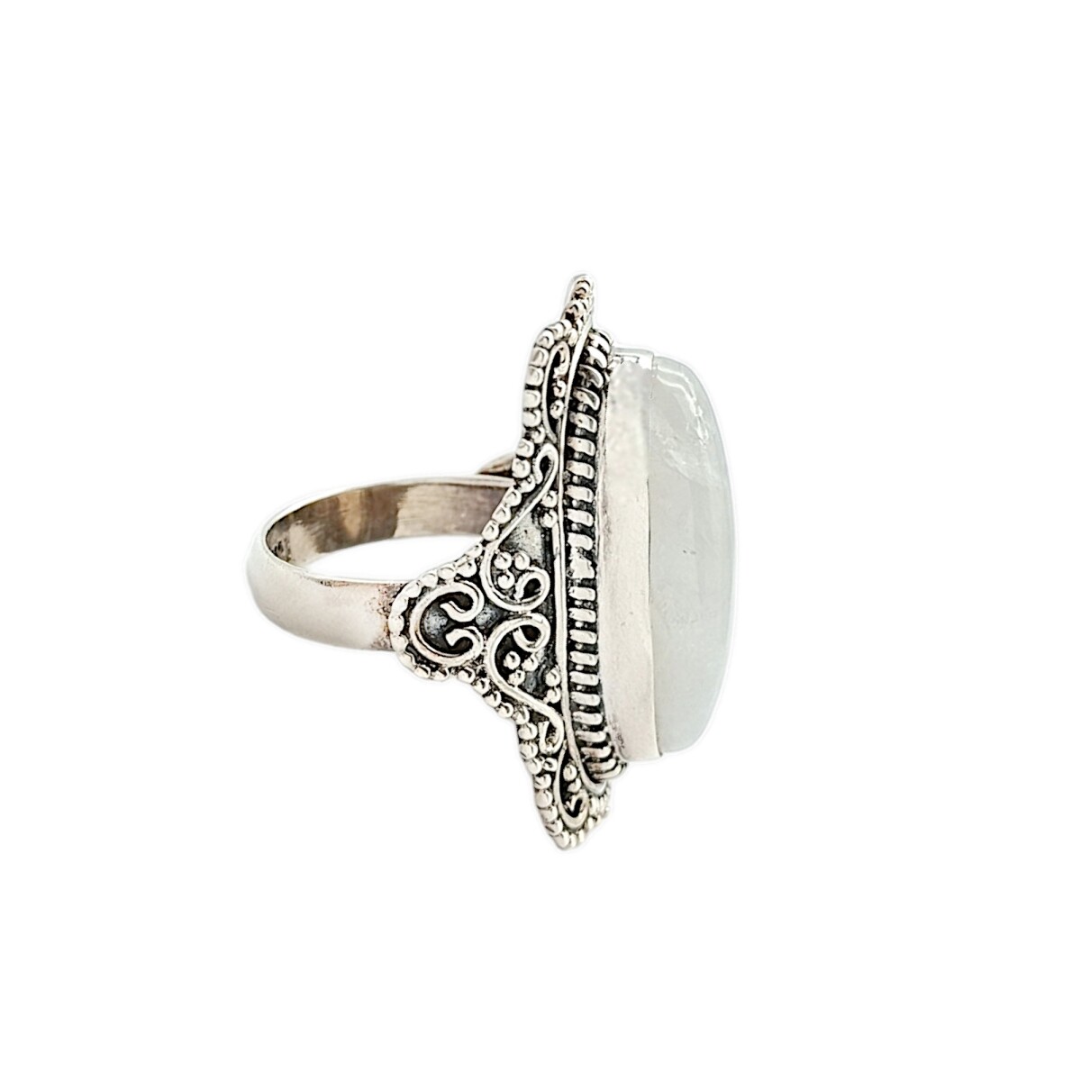 Anillo Oval-Plata 925 quemada-Piedra Luna-AN3087 - conpiedra 