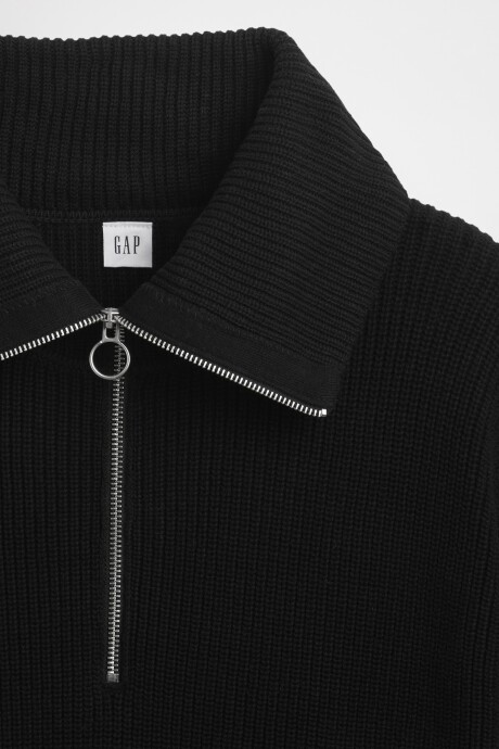 Buzo Medio Cierre Algodón Mujer Black 1