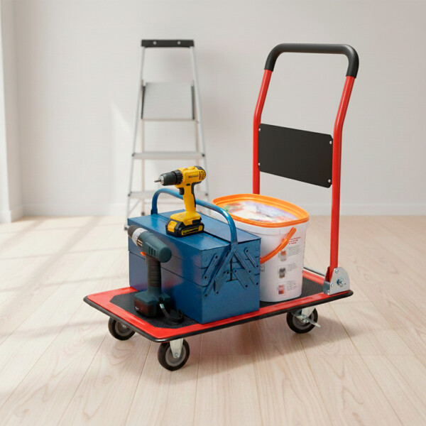 Carro Carrito Carga Plegable Plataforma Ruedas 150 Kg Negro 1