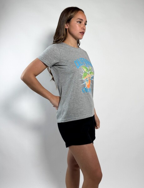 Remera estampada Cande Gris