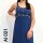 Vestido Dama S/M Cor.C/Bord. Azul Oscuro