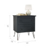Mesa de luz Americana Plus - 2 Cajones Gris