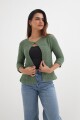 Cardigan mangas 3/4 VERDE OLIVA