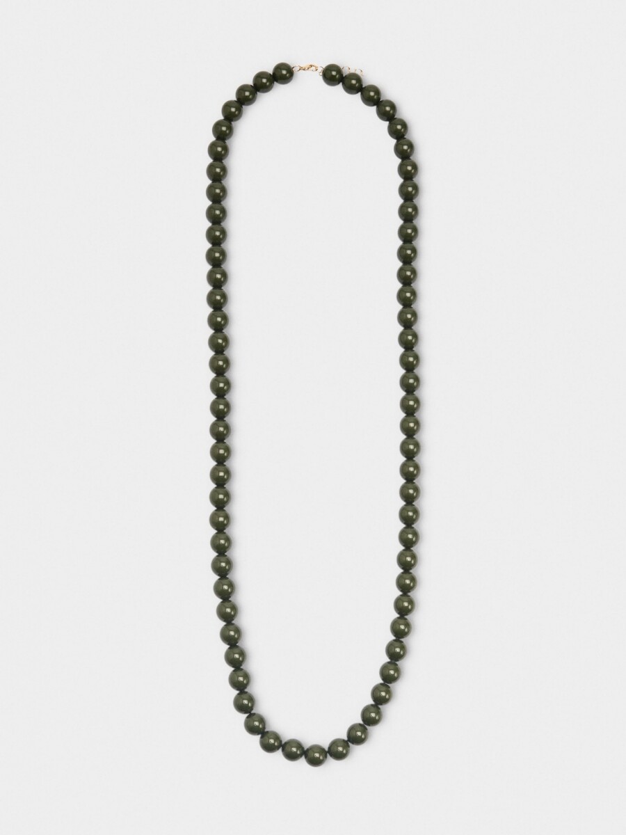 Collar Largo Con Cuentas verde