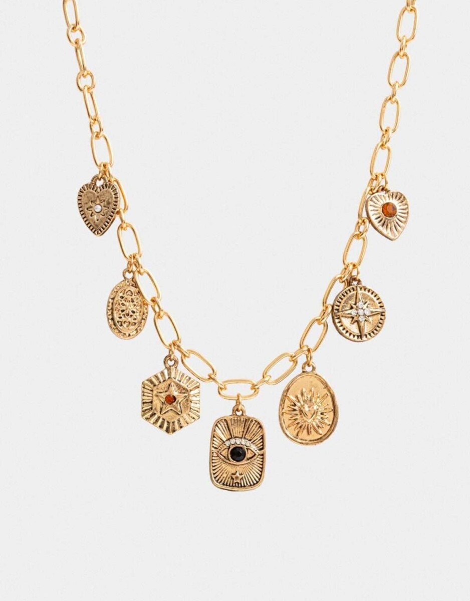 Collar Corto De Metal - Dorado 