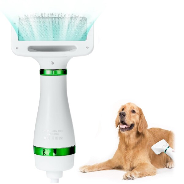 Cepillo Secador De Pelo Perro Gato Mascotas Peine 300w Color Variante Verde