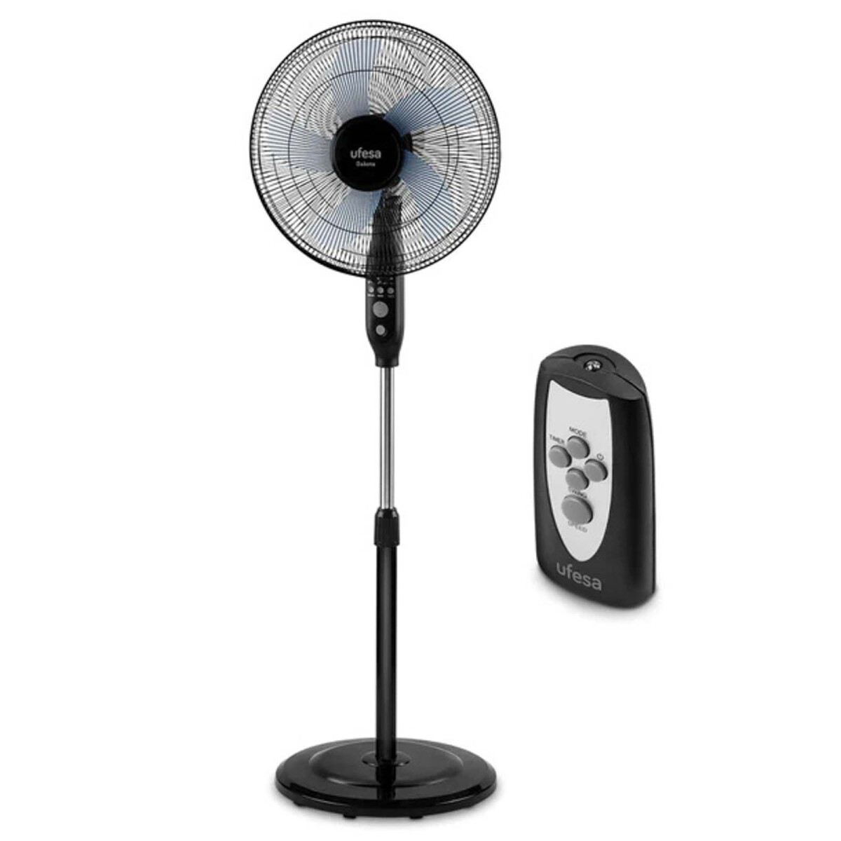 VENTILADOR DE PIE DAKOTA - 3-VELOCIDADES NEGRO UFESA CON CONTROL 
